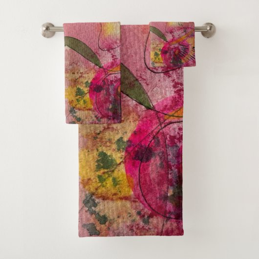 Waterverf en inkt Abstract mooie schilderkunst Bad Handdoek (Insitu)