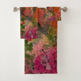 Waterverf En Inkt Abstract Mooie Schilderkunst Kun Bad Handdoek