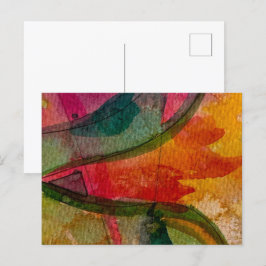 Waterverf en inkt Abstracte expressionistische kun Briefkaart