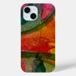 Waterverf en inkt Abstracte expressionistische kun iPhone 15 Case