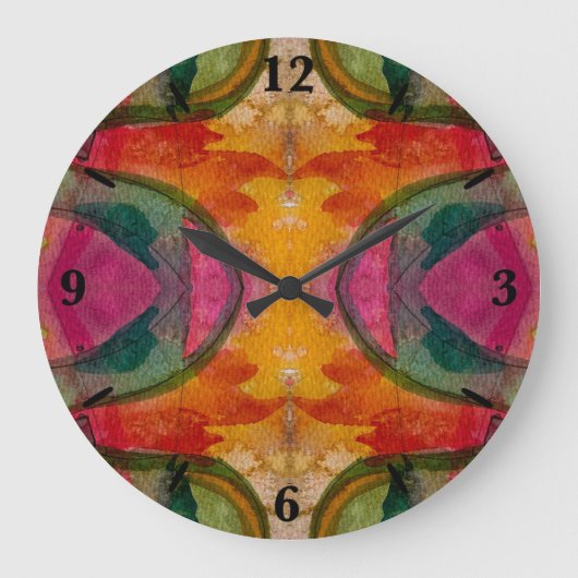 Waterverf en inkt Abstracte expressionistische kun Grote Klok (Voorkant)