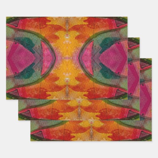 Waterverf en inkt Abstracte expressionistische kun Inpakpapier Vel (Set)