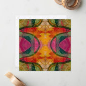 Waterverf en inkt Abstracte expressionistische kun Notitiekaartje (Voorkant / Achterkant in situ)