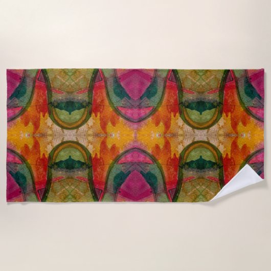 Waterverf en inkt Abstracte expressionistische kun Strandlaken (Voorkant)