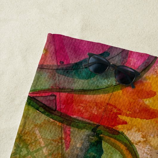 Waterverf en inkt Abstracte expressionistische kun Strandlaken (In situ)