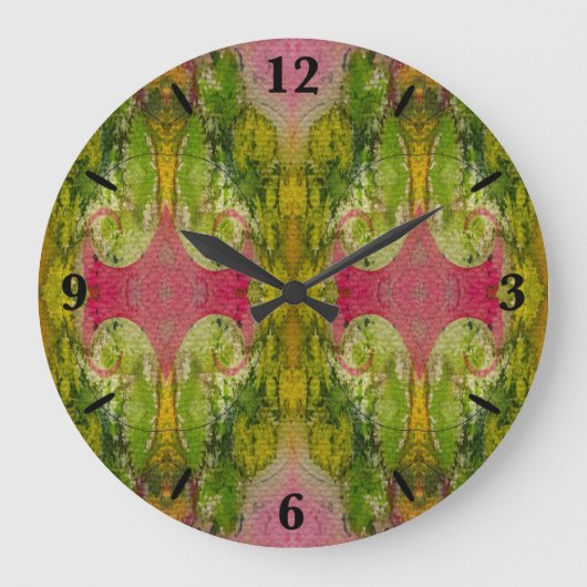 Waterverf en inkt Abstracte impressionistische kun Grote Klok (Voorkant)
