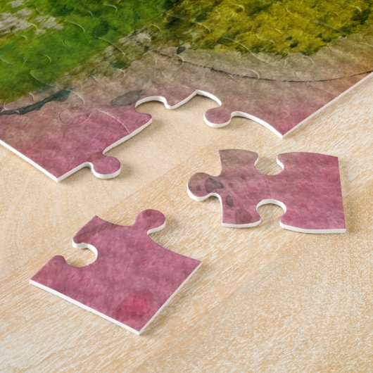 Waterverf en inkt Abstracte impressionistische kun Legpuzzel (Zijkant)