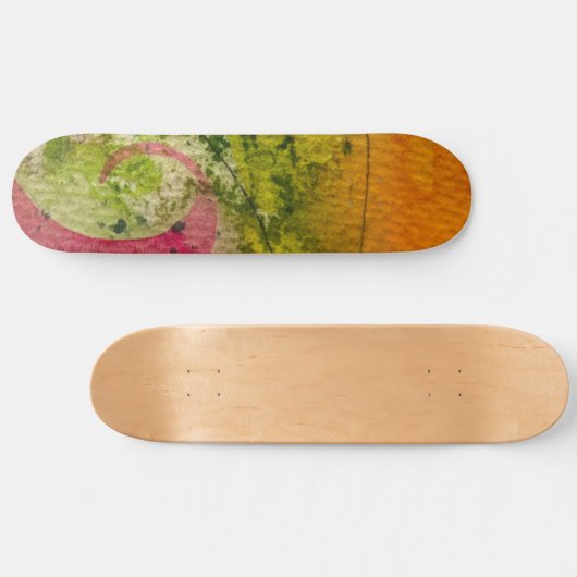 Waterverf en inkt Abstracte impressionistische kun Persoonlijk Skateboard (Horizontaal)
