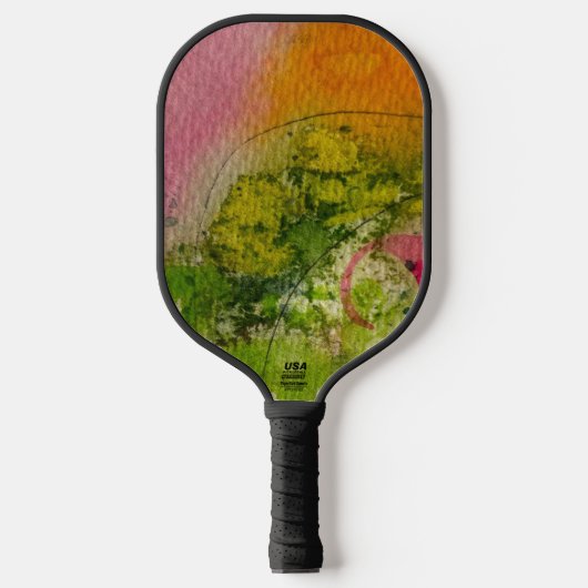 Waterverf en inkt Abstracte impressionistische kun Pickleball Paddle (Voorkant)