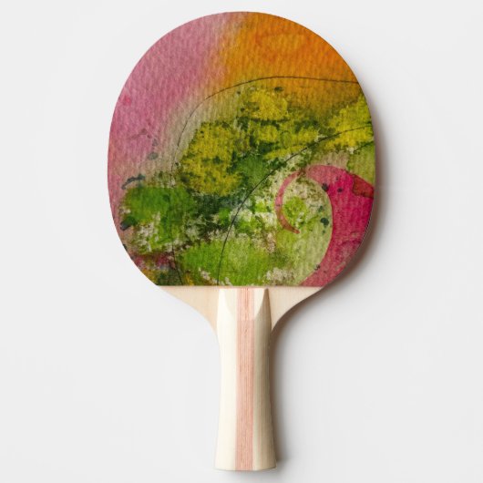 Waterverf en inkt Abstracte impressionistische kun Tafeltennisbatje (Voorkant)