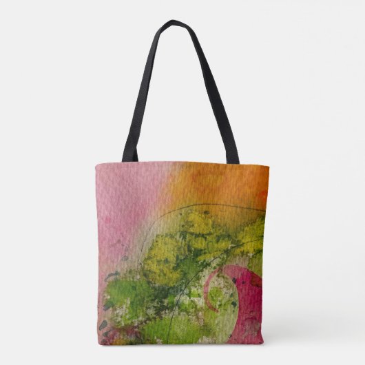 Waterverf en inkt Abstracte impressionistische kun Tote Bag (Achterkant)