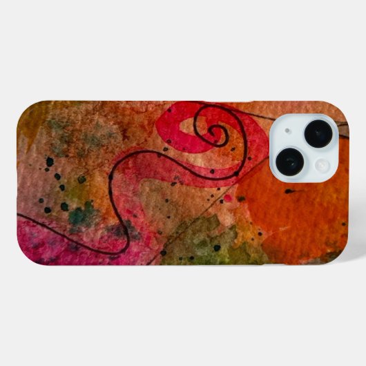 Waterverf en inkt Abstracte  schilderkunst Case-Mate iPhone Case (Achterkant (horizontaal))