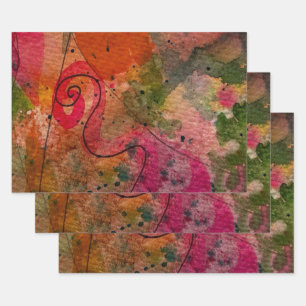 Waterverf en inkt Abstracte  schilderkunst Inpakpapier Vel