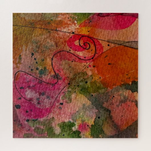 Waterverf en inkt Abstracte schilderkunst Legpuzzel (Horizontaal)