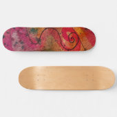 Waterverf en inkt Abstracte  schilderkunst Persoonlijk Skateboard (Horizontaal)