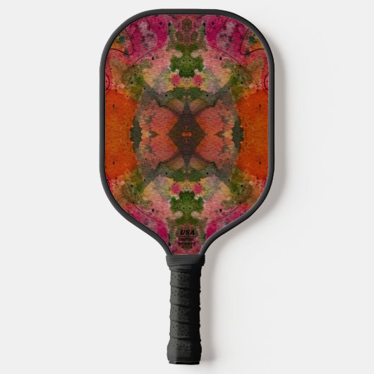 Waterverf en inkt Abstracte schilderkunst Pickleball Paddle (Achterkant)