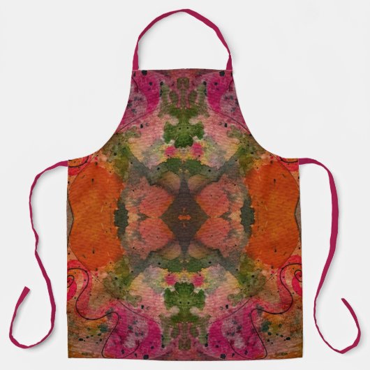 Waterverf en inkt Abstracte  schilderkunst Schort (Voorkant)
