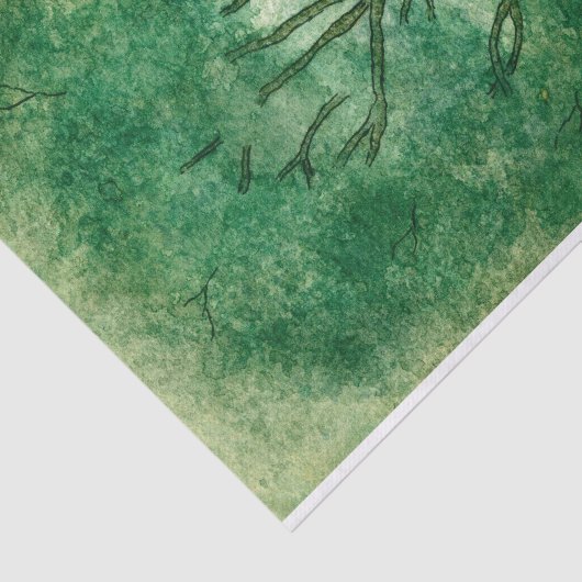 Waterverf- en inkt-eiken tissuepapier (Detail)