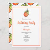 Waterverf en Inkt Oranje en Patroon Kaart (Voorkant / Achterkant)