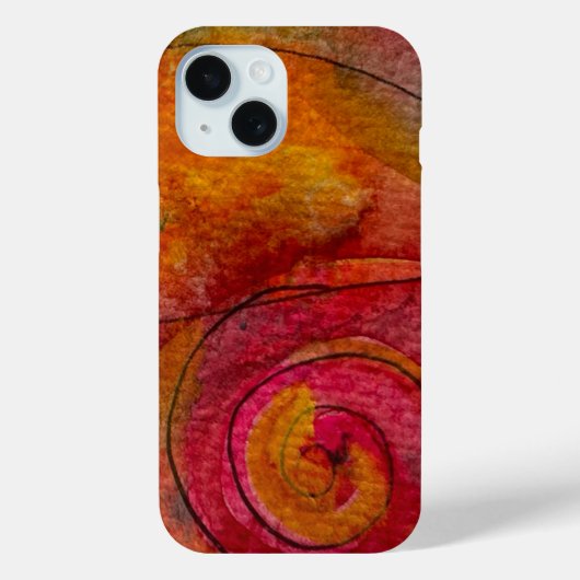 Waterverf en inkt  Patroonkunst Abstract Case-Mate iPhone Case (Achterkant)