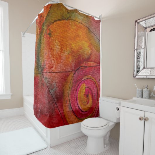 Waterverf en inkt  Patroonkunst Abstract Douchegordijn (In situ)