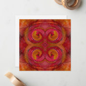 Waterverf en inkt  Patroonkunst Abstract Notitiekaartje (Voorkant / Achterkant in situ)