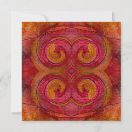 Waterverf en inkt  Patroonkunst Abstract Notitiekaartje