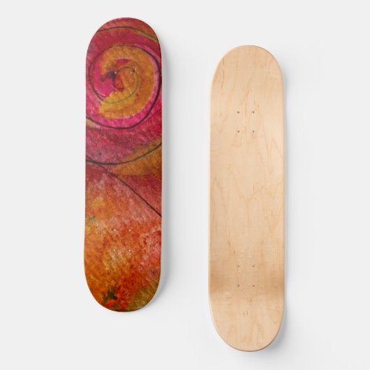 Waterverf en inkt Patroonkunst Abstract Persoonlijk Skateboard (Voorkant)