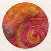 Waterverf en inkt  Patroonkunst Abstract Ronde Kartonnen Onderzetter (Voorkant)