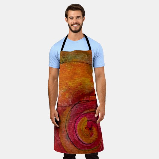 Waterverf en inkt  Patroonkunst Abstract Schort (Gedragen)