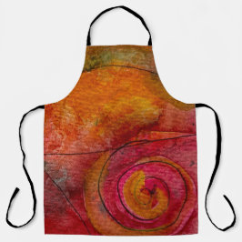 Waterverf en inkt Pretty patroon kunst abstract Schort
