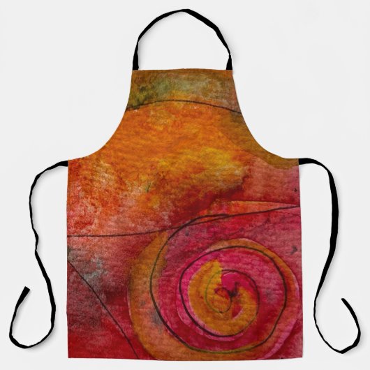 Waterverf en inkt Pretty patroon kunst abstract Schort (Voorkant)