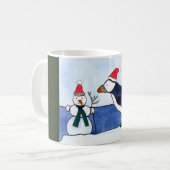 Waterverf en inkt van Puffin Koffiemok (Voorkant links)