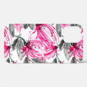 Waterverf en inktafbeelding van rode bloem met Case-Mate iPhone case (Achterkant (horizontaal))