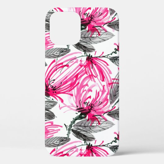Waterverf en inktafbeelding van rode bloem met Case-Mate iPhone case (Achterkant)