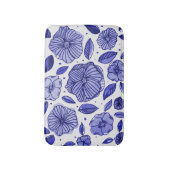 Waterverf en inktbloemen - blauw palet badmat (Voorkant Verticaal)