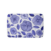 Waterverf en inktbloemen - blauw palet badmat (Voorkant)