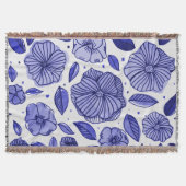 Waterverf en inktbloemen - blauw palet deken (Voorkant)