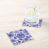 Waterverf en inktbloemen - blauw palet kartonnen onderzetters (Insitu)