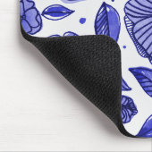 Waterverf en inktbloemen - blauw palet muismat (Hoek)