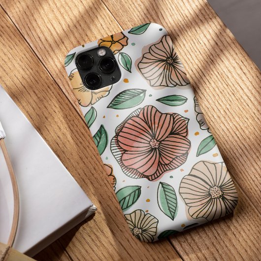 Waterverf- en inktbloemen -  palet Case-Mate iPhone case