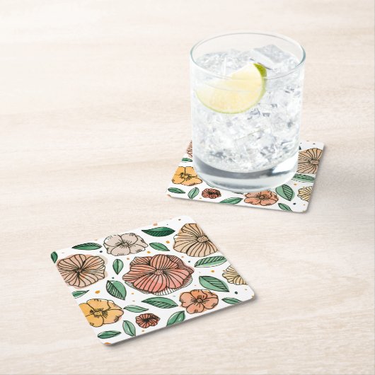 Waterverf- en inktbloemen -  palet kartonnen onderzetters (Insitu)