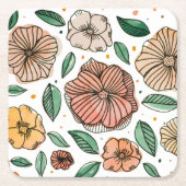 Waterverf- en inktbloemen -  palet kartonnen onderzetters (Voorkant)