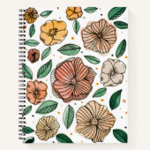 Waterverf- en inktbloemen -  palet notitieboek (Voorkant)