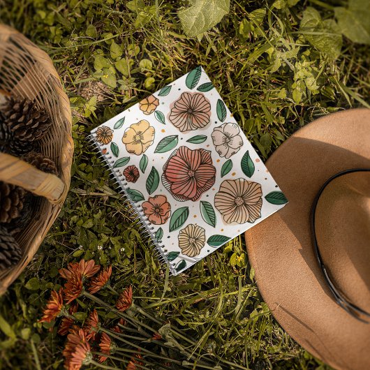 Waterverf- en inktbloemen -  palet notitieboek