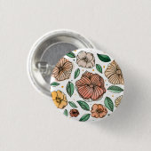 Waterverf- en inktbloemen - palet ronde button 3,2 cm (Voorkant /achterkant)