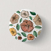 Waterverf- en inktbloemen - palet ronde button 3,2 cm (Voorkant)