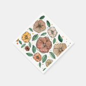 Waterverf- en inktbloemen -  palet servetten (Hoek)