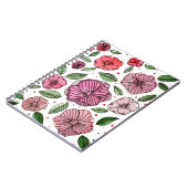 Waterverf en inktbloemen - roze en groen notitieboek (Linkerzijde)