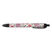 Waterverf en inktbloemen - roze en groen zwarte inkt pen (Bodem)